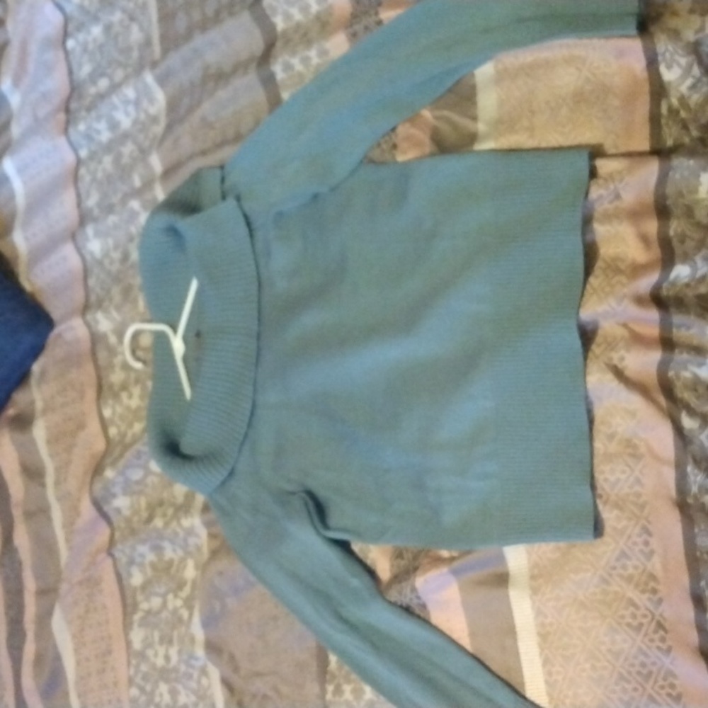 Ann  Taylor teal cowl neck long sleeve